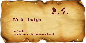 Máté Ibolya névjegykártya